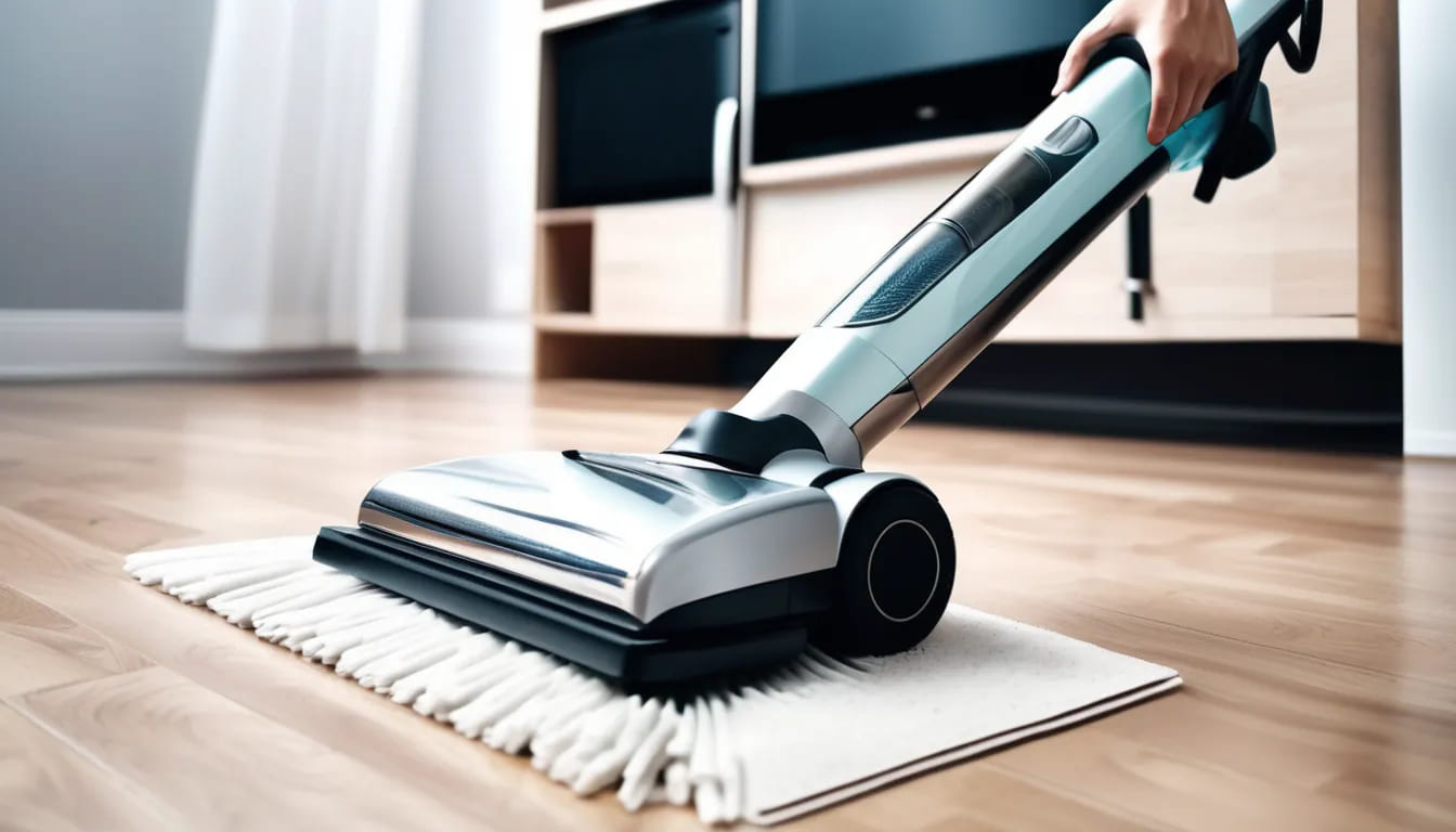 pulizia del tappetino con aspirapolvere