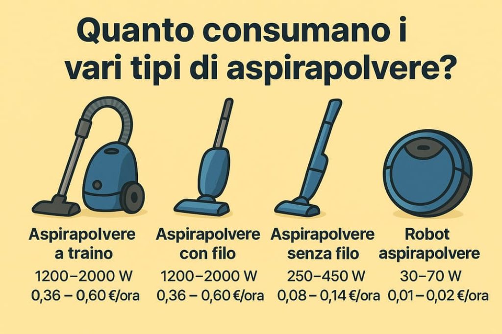 Quanto consuma un aspirapolvere? Guida ai costi e al risparmio 2 quanto consumano i vari tipi di aspirapolvere